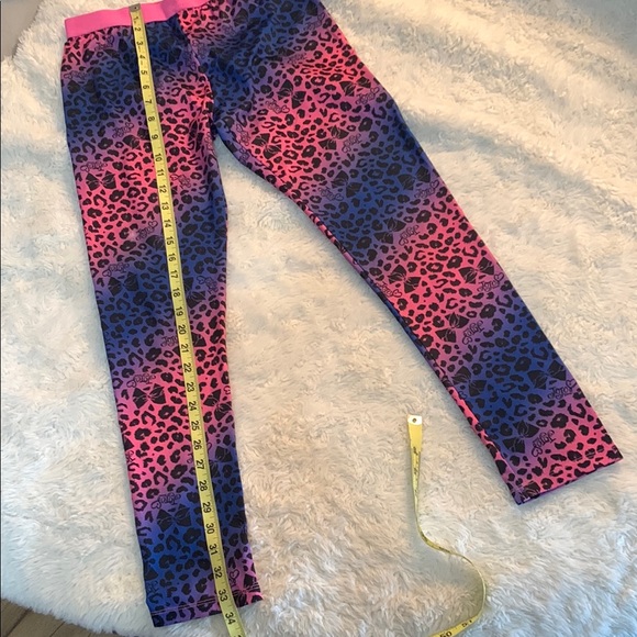 Gradient Navy and Coral Patterned Leggings with Tapered Design - Picture 10 of 11